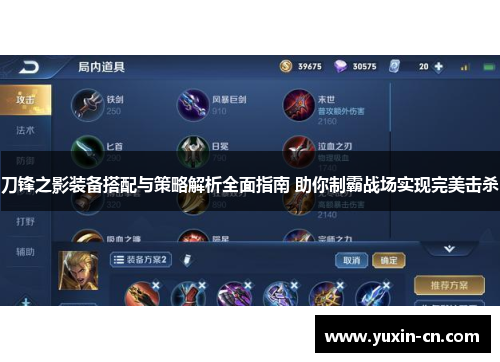 刀锋之影装备搭配与策略解析全面指南 助你制霸战场实现完美击杀